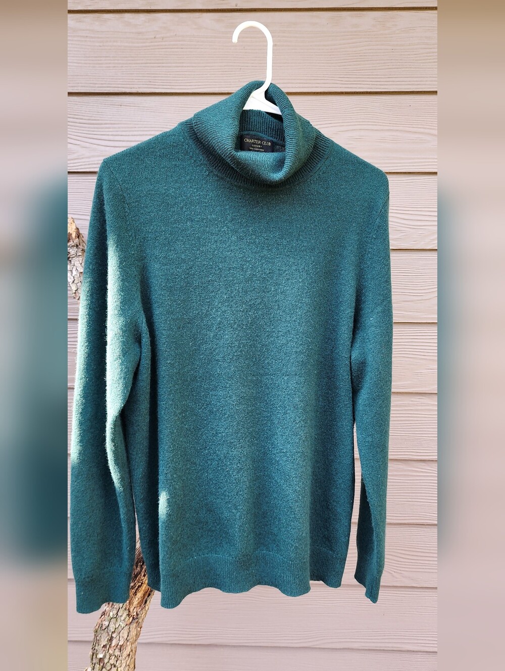 Charter Club Teal Cashmere Turtleneck Sweater